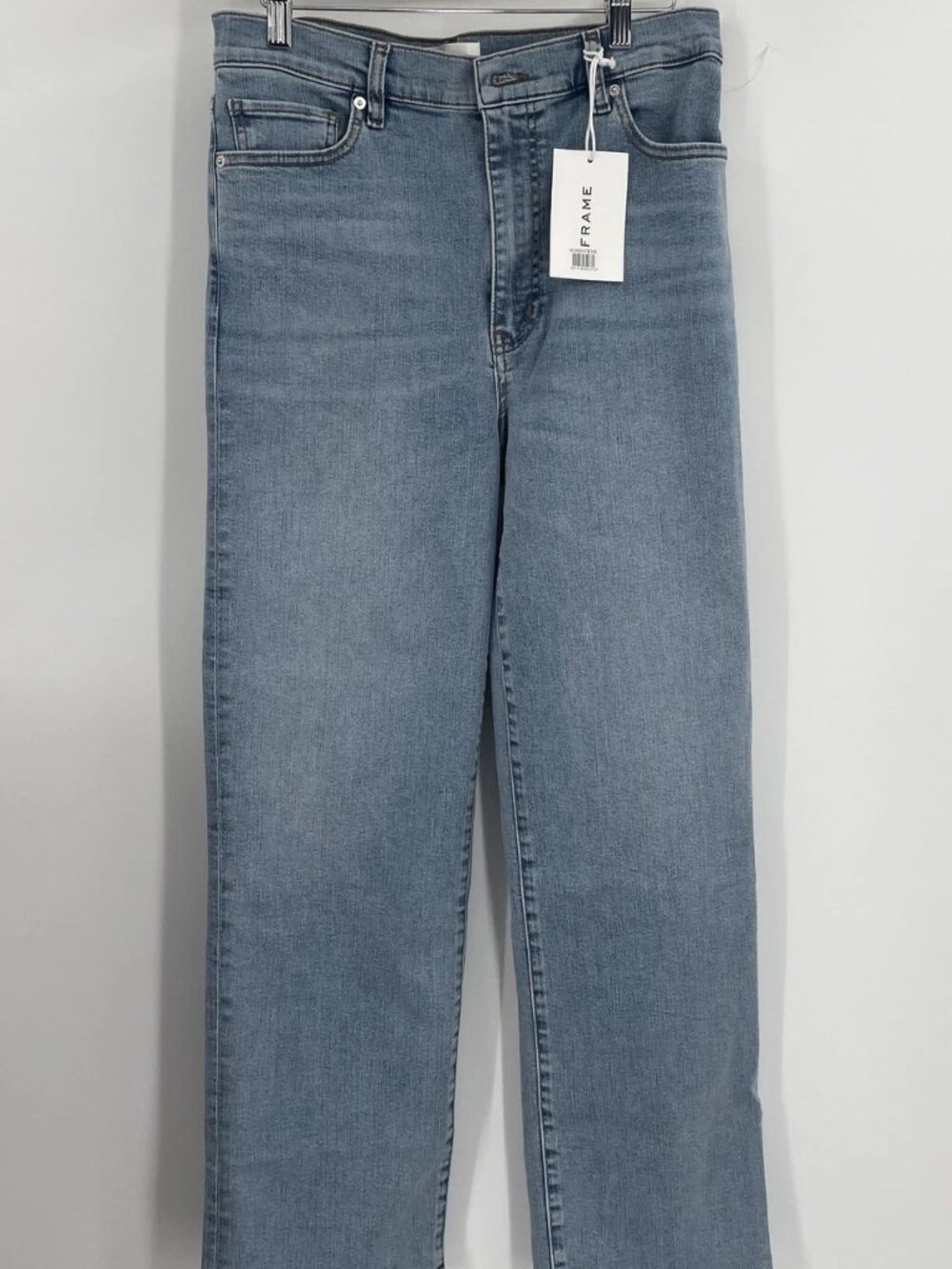 Frame Womens Jeans Ripple Blue Size 30 Le Sleek Straight High-Rise Relaxed Leg